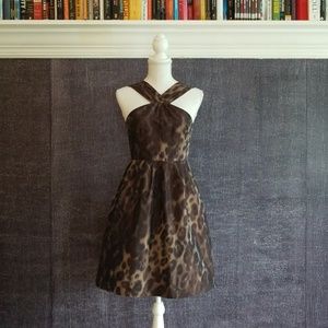 Banana Republic Tonal Cheetah Print Cocktail Dress